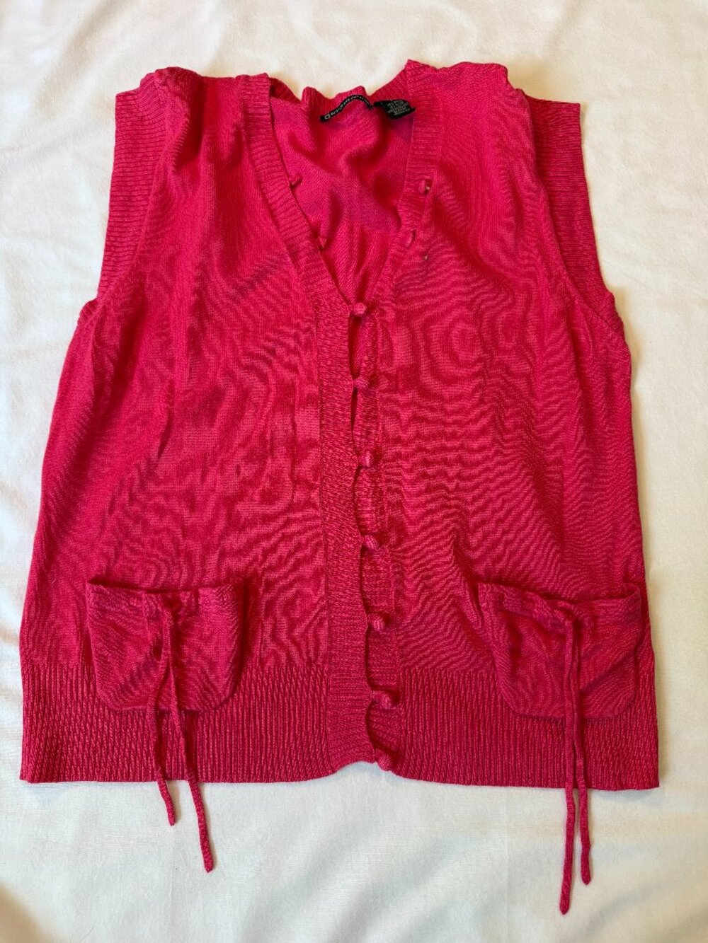 Boston Design Studio Red Tie Front Wrap Top L Date Night Boho